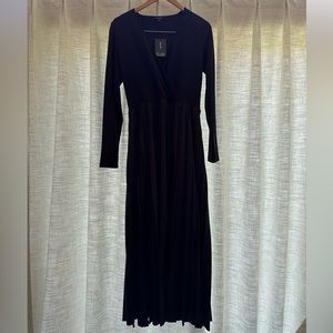 NWT Massimo Dutti Full Length Black Dress